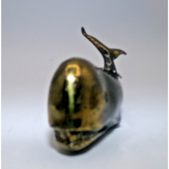 Lot of 4 Vintage Brass Whale fish Nautical Figurine Paperweights mermaid friends - Picture 14 of 16